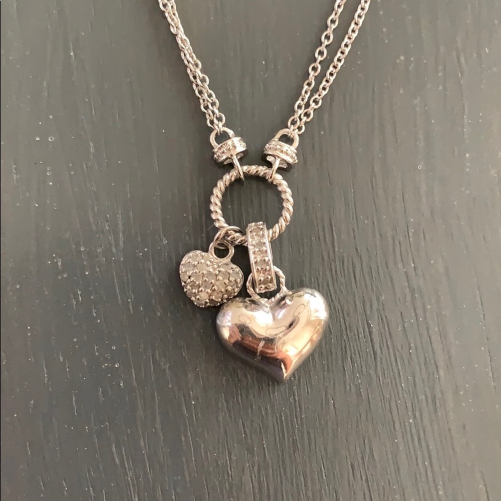 Sterling silver and diamond necklace